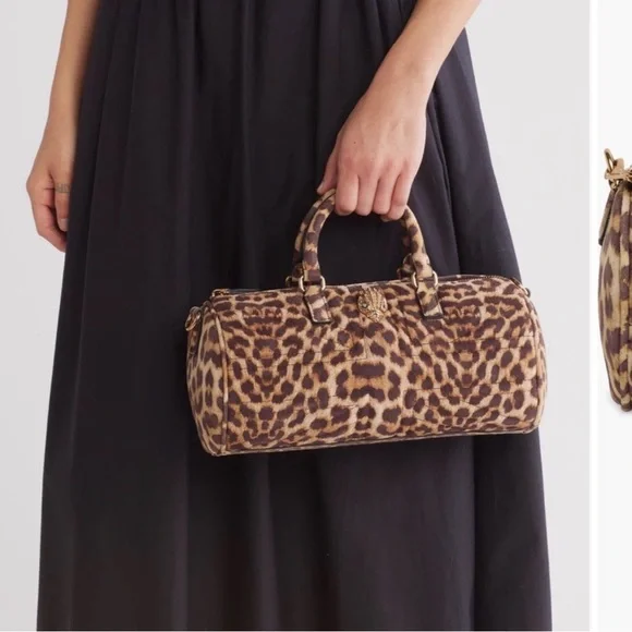 Kurt Geiger Leopard Print Barrel Bag - Picture 2 of 5
